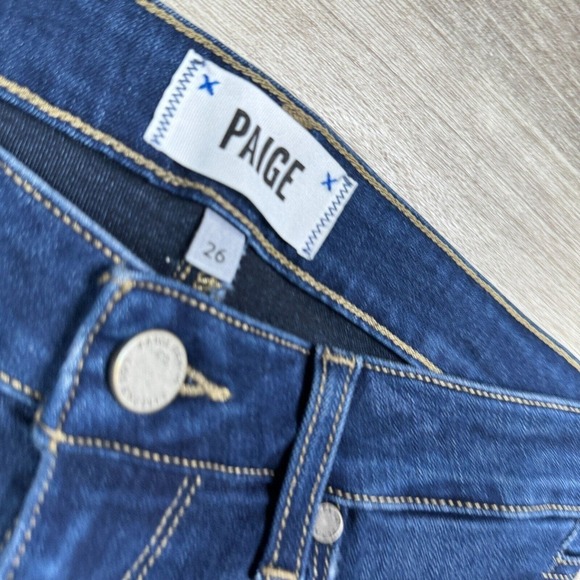 PAIGE Skyline Skinny Jeans Stretch Denim Low Rise Dark Wash Women 26 - Picture 3 of 10